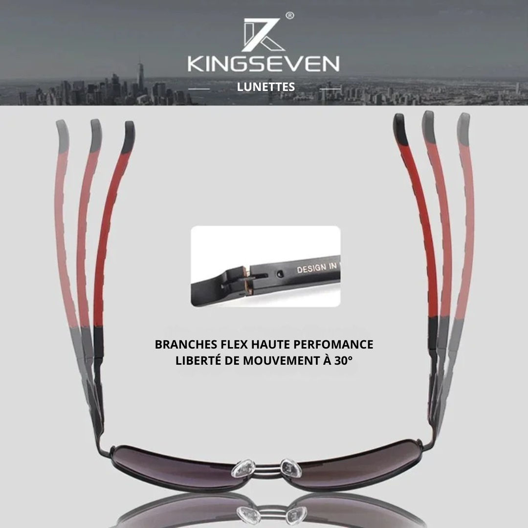 Lunettes de Soleil KINGSEVEN – Style Aviateur,Polarisées, Monture Aluminium, Verres Photochromiques UV400