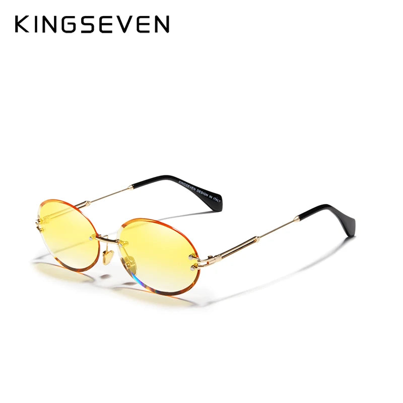 Lunettes de Soleil Femme KINGSEVEN – Polarisées, Design Ovale, Monture Légère, Verres Dégradés UV400
