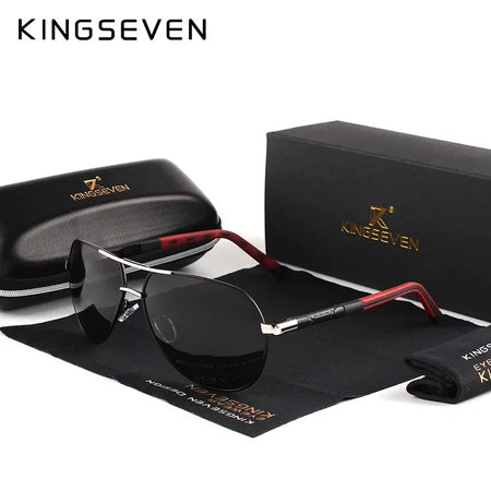 Lunettes de Soleil KINGSEVEN – Style Aviateur,Polarisées, Monture Aluminium, Verres Photochromiques UV400