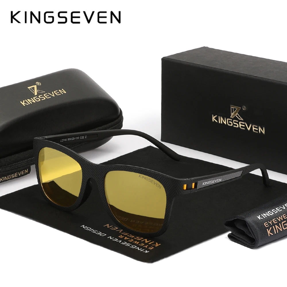 Lunettes de Soleil KINGSEVEN – Forme Carrée Mixte, Polarisées, Monture Légère, Verres UV400