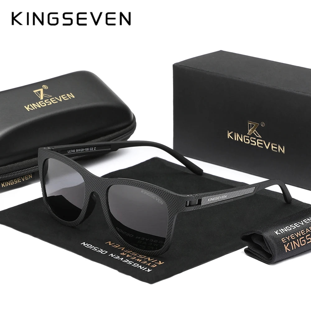 Lunettes de Soleil KINGSEVEN – Forme Carrée Mixte, Polarisées, Monture Légère, Verres UV400