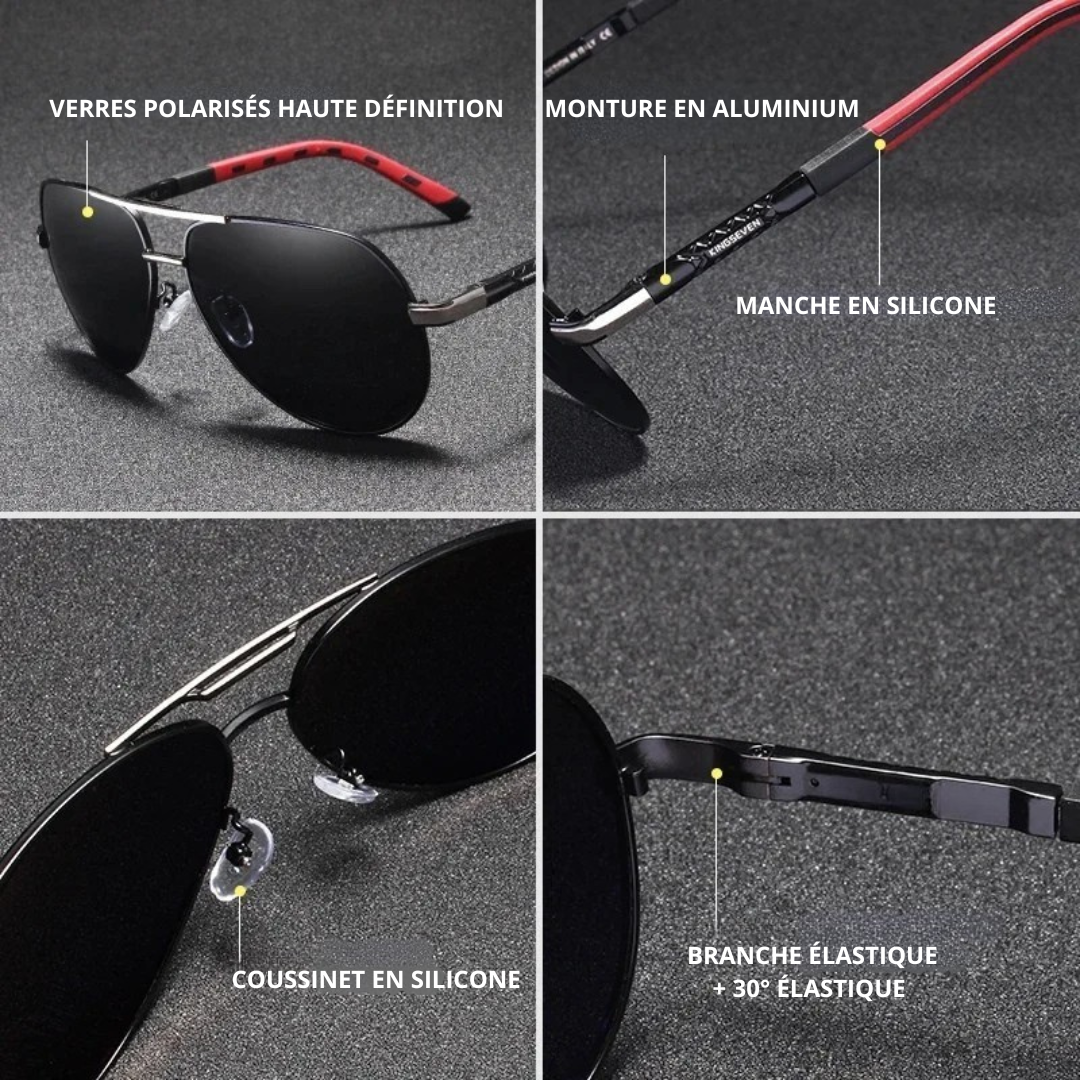 Lunettes de Soleil KINGSEVEN – Style Aviateur,Polarisées, Monture Aluminium, Verres Photochromiques UV400